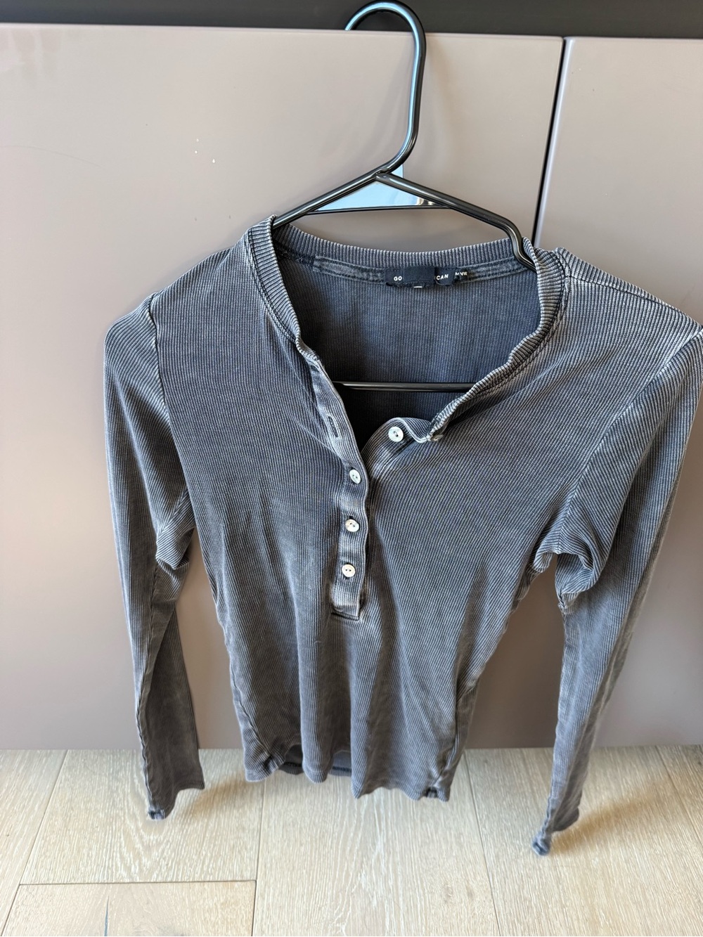 Good American Waffle Button Up Shirt